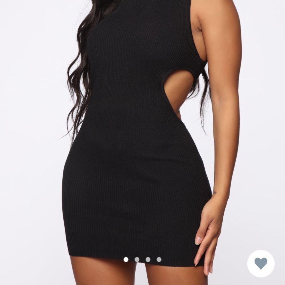 Black slit dress